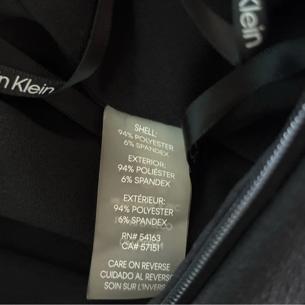 New Calvin Klein Jumpsuit Black Sz 2 Wide Crop High Neck Peep Hole, Tie, Pocket